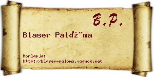 Blaser Palóma névjegykártya